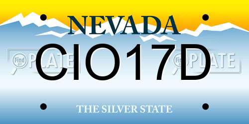CIO17D Nevada License Plate