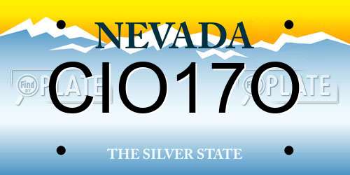 CIO17O Nevada License Plate