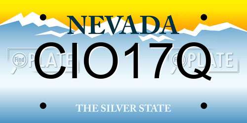 CIO17Q Nevada License Plate