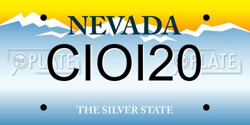 CIOI20 Nevada License Plate