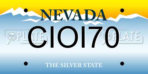 CIOI70 Nevada License Plate