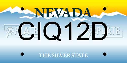 CIQ12D Nevada License Plate