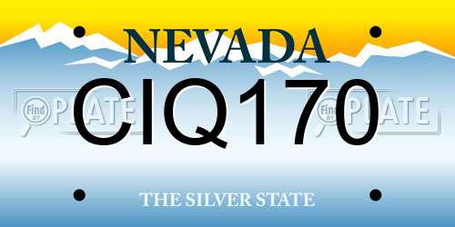 CIQ170 Nevada License Plate