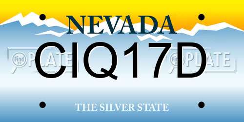 CIQ17D Nevada License Plate