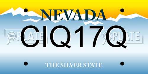CIQ17Q Nevada License Plate