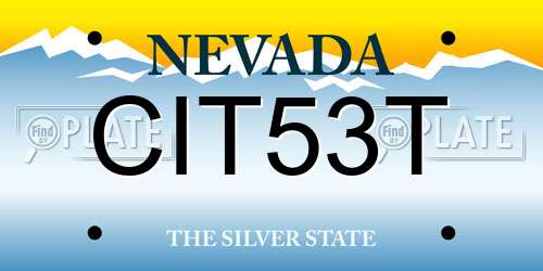CIT53T Nevada License Plate