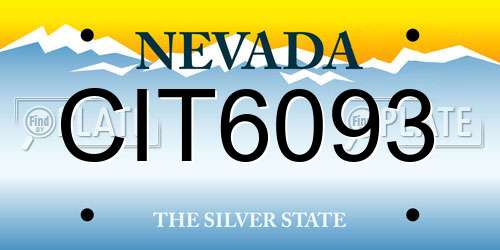 CIT6093 Nevada License Plate