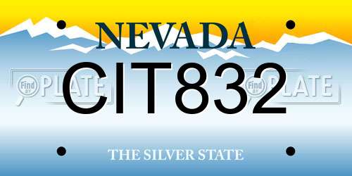 CIT832 Nevada License Plate