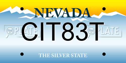CIT83T Nevada License Plate