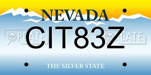 CIT83Z Nevada License Plate