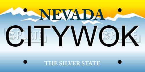 CITYWOK Nevada License Plate