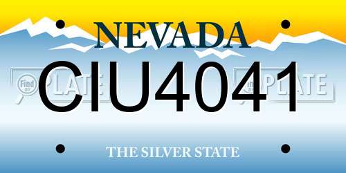CIU4041 Nevada License Plate
