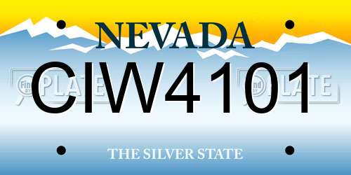 CIW4101 Nevada License Plate