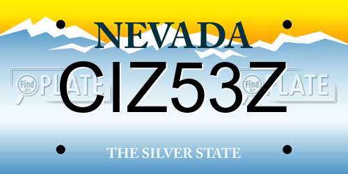 CIZ53Z Nevada License Plate