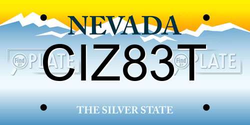 CIZ83T Nevada License Plate