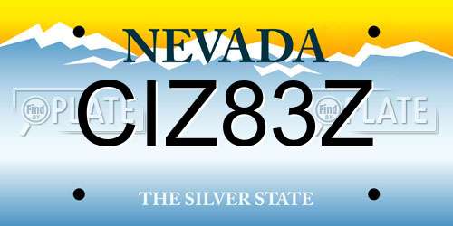 CIZ83Z Nevada License Plate