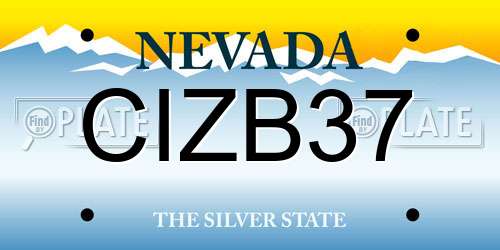 CIZB37 Nevada License Plate