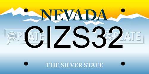 CIZS32 Nevada License Plate