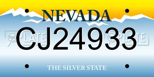 CJ24933 Nevada License Plate