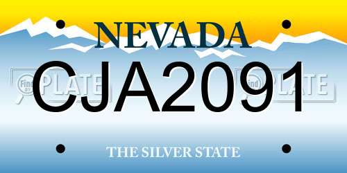 CJA2091 Nevada License Plate