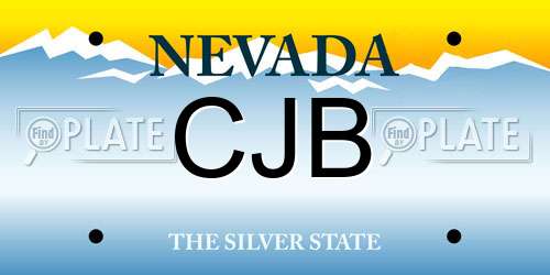 CJB Nevada License Plate