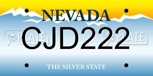 CJD222 Nevada License Plate
