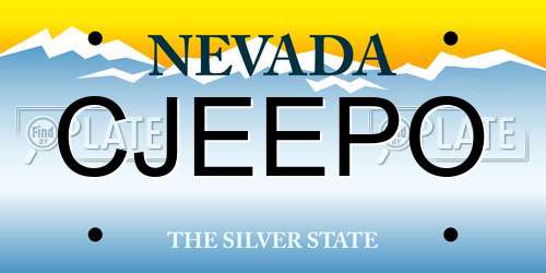 CJEEPO Nevada License Plate