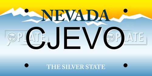 CJEVO Nevada License Plate