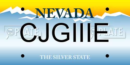 CJGIIIE Nevada License Plate