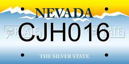 CJH016 Nevada License Plate