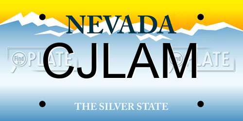 CJLAM Nevada License Plate