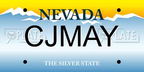 CJMAY Nevada License Plate
