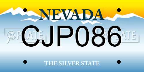 CJP086 Nevada License Plate