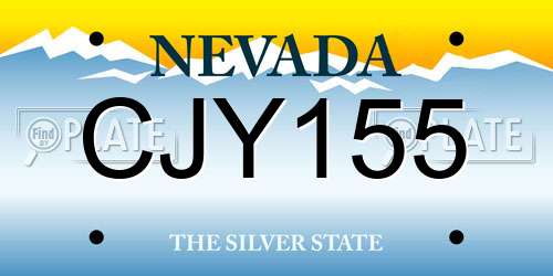 CJY155 Nevada License Plate