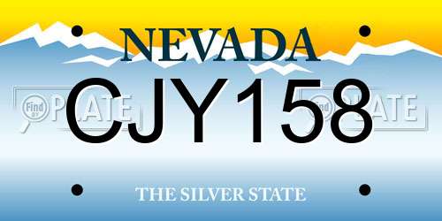 CJY158 Nevada License Plate