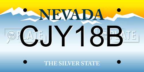 CJY18B Nevada License Plate
