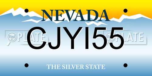 CJYI55 Nevada License Plate