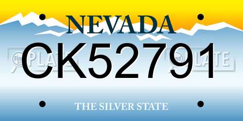 CK52791 Nevada License Plate