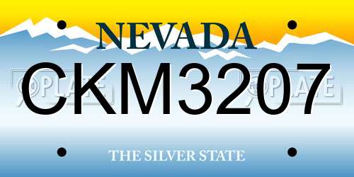 CKM3207 Nevada License Plate