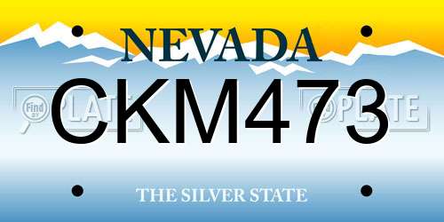 CKM473 Nevada License Plate