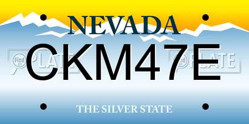 CKM47E Nevada License Plate