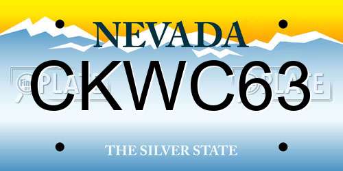 CKWC63 Nevada License Plate