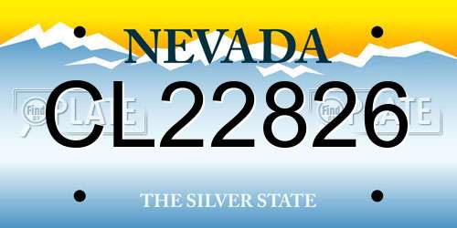 CL22826 Nevada License Plate