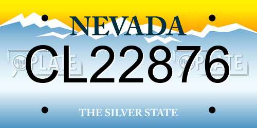 CL22876 Nevada License Plate