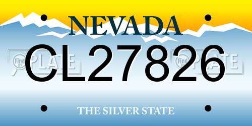 CL27826 Nevada License Plate