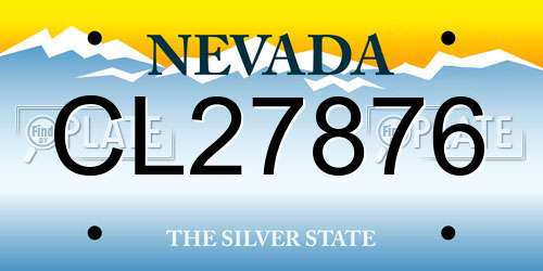 CL27876 Nevada License Plate