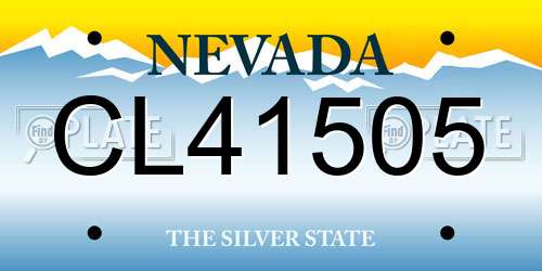 CL41505 Nevada License Plate
