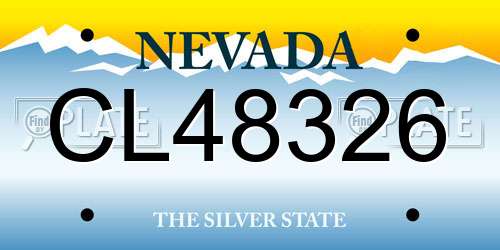 CL48326 Nevada License Plate