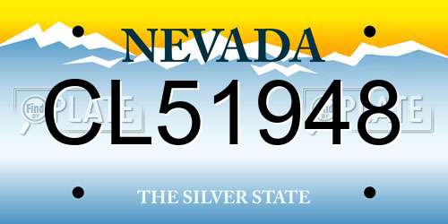 CL51948 Nevada License Plate