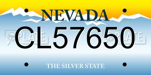 CL57650 Nevada License Plate